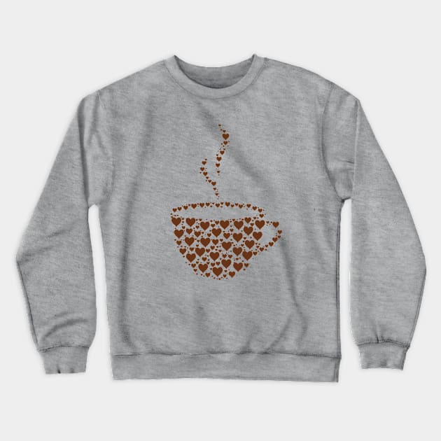 Coffee cup with hearts Crewneck Sweatshirt by Florin Tenica